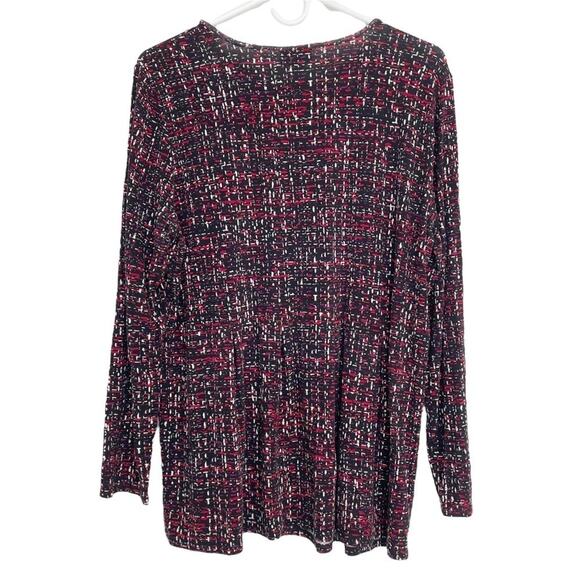 J. JILL NWOT Wearever Collection Soft Stretch Jersey Tunic Size L Burgundy Black - Picture 4 of 7